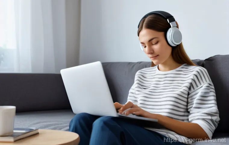 독일어 공부할 때 주의할 점 - **Prompt 2: German Speaking Practice Session**
    "Two young adults, both dressed in casual, everyd...