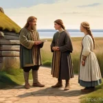 독일어에서 유래된 영어 단어 - **Prompt:** "An evocative, detailed historical illustration capturing the moment of cultural and lin...